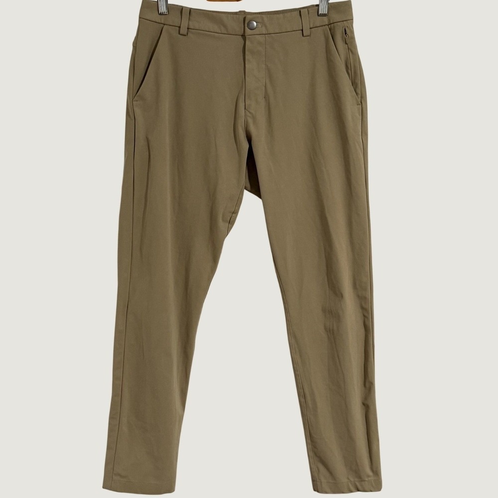 Lululemon Commission Pants Mens 31x29.5 Khaki Classic Fit Chino Golf Trousers